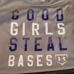 Under armour YMD heatgear softball shirt.